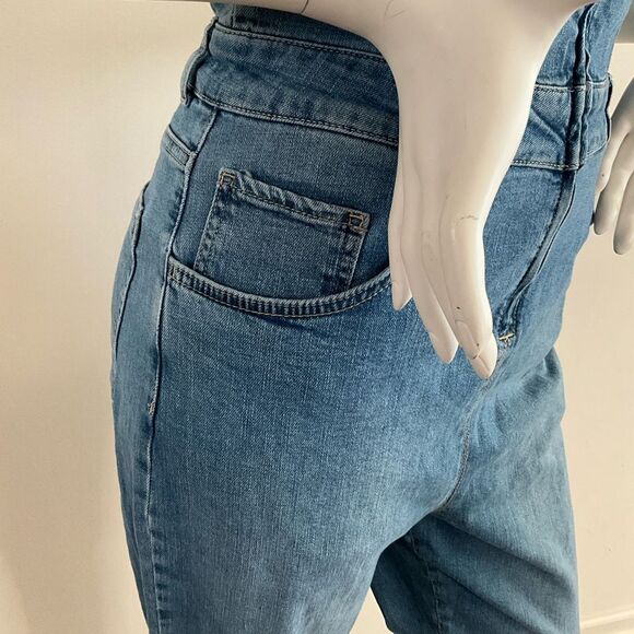 New We The Free Crvy Queens Court Blue Denim Overalls XL - Picture 7 of 10